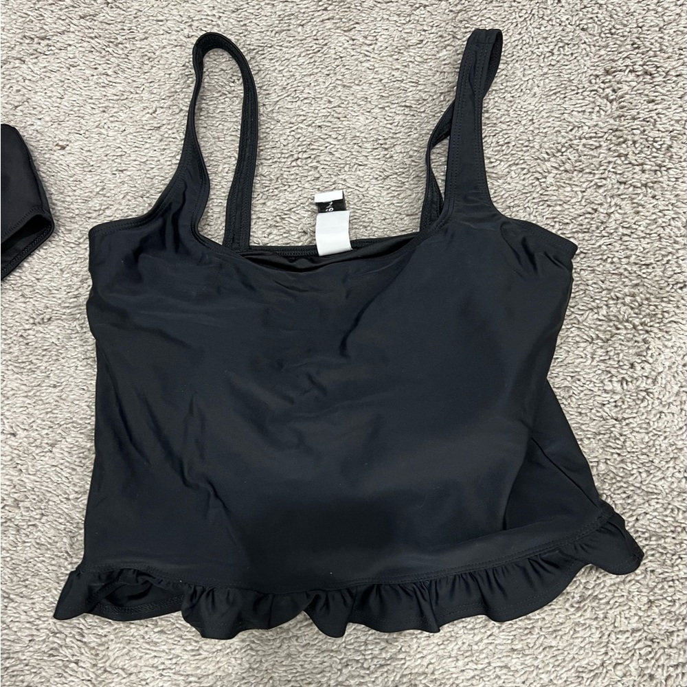 Pink Desert Peplum swim top